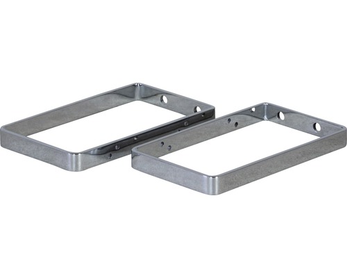 Zwei rechteckige Metallrahmen mit Löchern