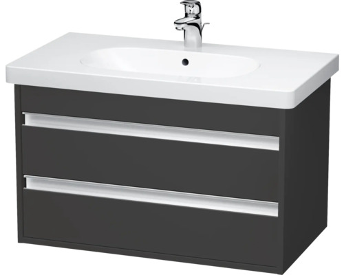 Waschbeckenunterschrank Duravit Ketho 80x48x45,5 cm ohne Waschbecken graphit matt Waschtischunterschrank mit zwei Schubladen und Aufsatzwaschbecken