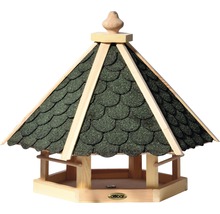 Vogelhaus aus Holz mit Schindeldach