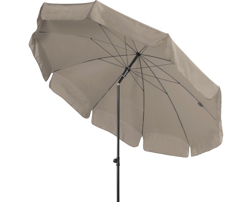 Geöffneter Sonnenschirm mit schwarzem Gestell