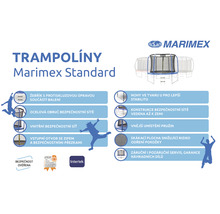 Marimex Standard Trampolin mit Sicherheitsnetz und zugehörigen Produktinformationen