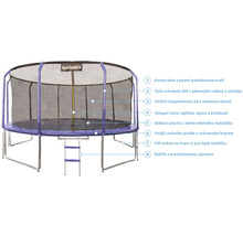 Trampolin mit Sicherheitsnetz und Leiter