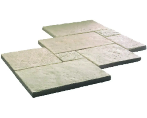 Beton Terrassenplatte Richelieu Champagne römischer Verband Set=1,26m² Verbundpflastersteine im Verbandmuster