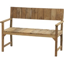 Holzbank mit Armlehnen und Rückenlehne