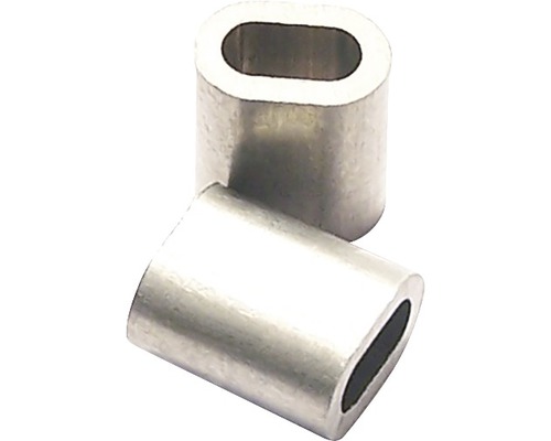 Zwei Aluminium-Pressklemmen für Drahtseile