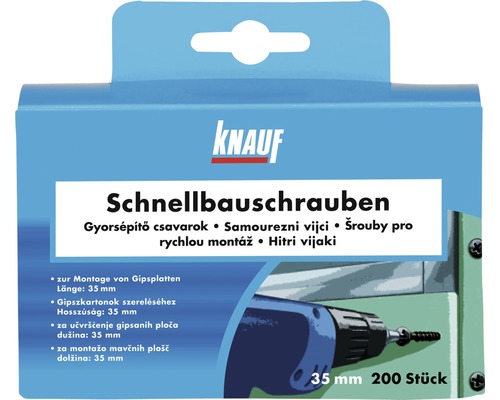 Schnellbauschrauben Knauf TN 3,5x35 mm 200 Stück Knauf Schnellbauschrauben, 35 mm Länge, 200 Stück Packung