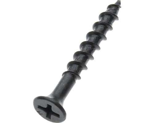 Schwarze Schraube mit Kreuzschlitz