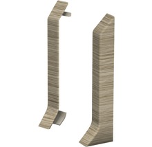 Zwei Sockelleisten mit Holzoptik.