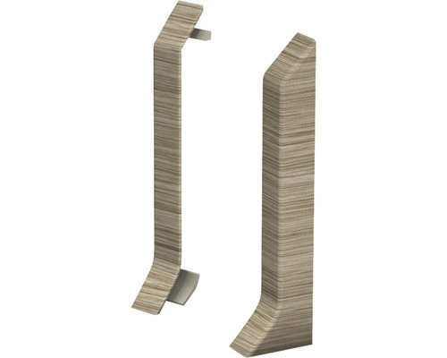 Prinz Endstücke für Hartschaum-Sockelleiste Akazie Vintage 60 mm Zwei Sockelleisten mit Holzoptik.