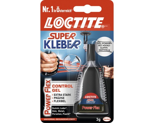 Loctite Sekundenkleber PowerFlex Control Gel 3 g Loctite Super Kleber Power Flex, Universal Sekundenkleber, 3 Gramm