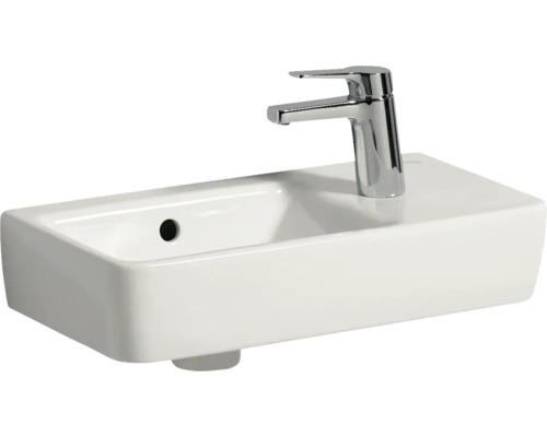 Handwaschbecken Geberit Renova Nr.1 Comprim rund Ablage rechts 50x25 cm weiß-0