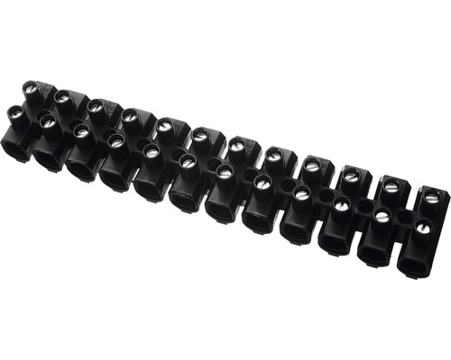 Lüsterklemme 12-polig 25 mm² schwarz Schwarze Lüsterklemme zur elektrischen Verbindung