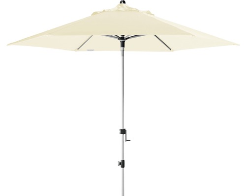 Sonnenschirm Mittelstockschirm Doppler Polyester (PES) natur Quadratischer Gartenschirm mit Kurbel