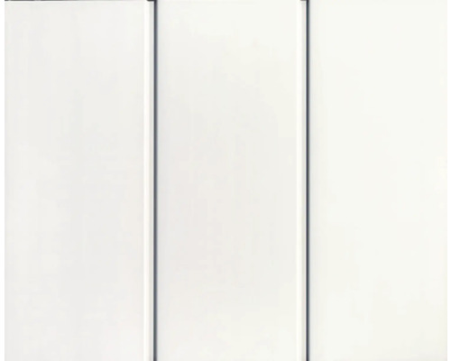 Außenpaneel Kunststoff Line 2000 uni weiß 2600 x 375 x 8 mm Drei weiße Schiebetüren für den Innenbereich