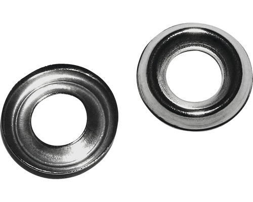 Zierscheibe 4x9 mm Messing vernickelt, 50 Stück Zwei Metallscheiben