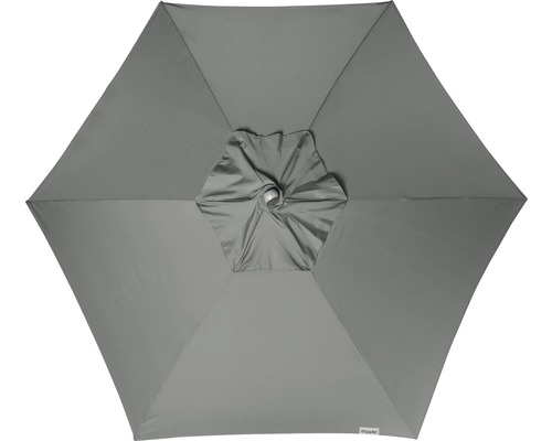 Draufsicht eines grauen Sonnenschirms