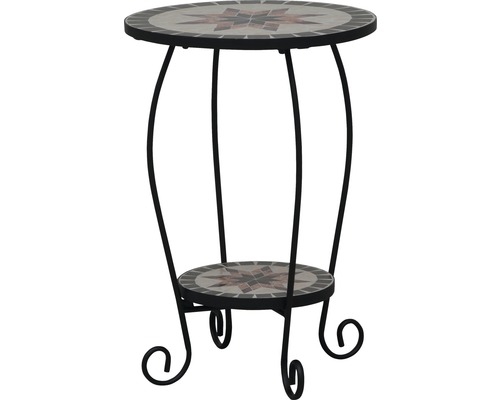 Beistelltisch mit Mosaikplatten und Metallgestell