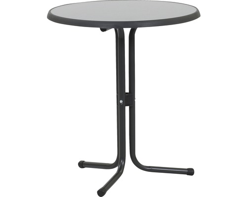Gartentisch MFG Bistro 60 cm anthrazit Gestell aus Stahl in anthrazit, Gartentischplatte aus Sevelit® in punti Runder Bistrotisch mit Metallgestell