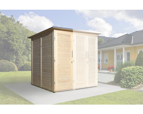 Anbauschrank SaveBike für weka Garten Q 224x71 cm natur