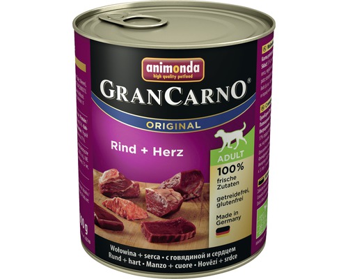 Hundefutter nass ANIMONDA Gran Carno Original Adult Rind und Herz 800 g
