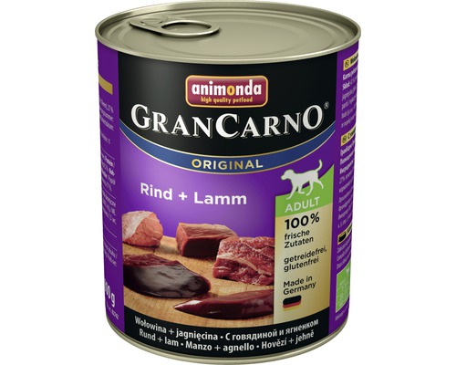 Hundefutter nass ANIMONDA Gran Carno Original Adult Rind und Lamm 800 g