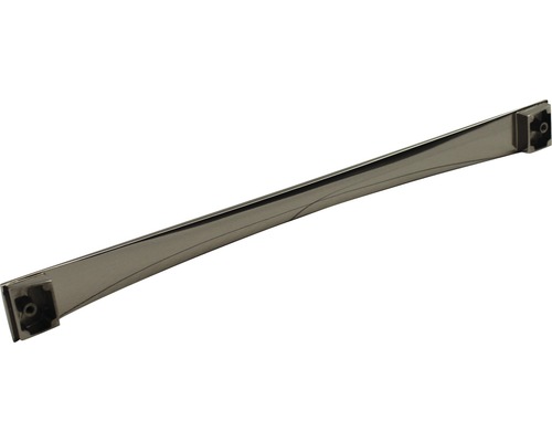 Gebogene Duschstange aus Metall mit Befestigungselementen