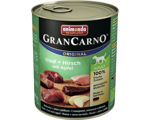 Hundefutter nass ANIMONDA Gran Carno Original Adult Rind und Hirsch mit Apfel 800 g