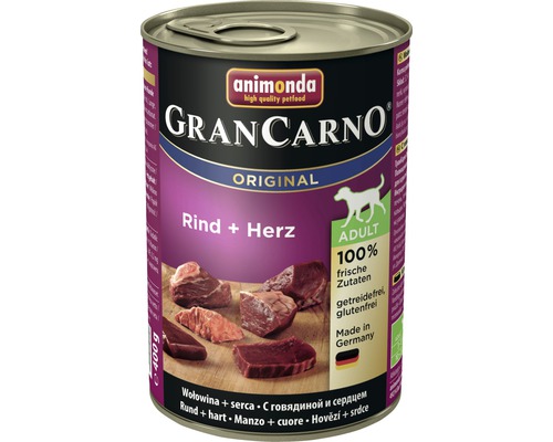 Hundefutter nass ANIMONDA Gran Carno Original Adult Rind und Herz 6x400 g