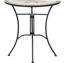 Gartentisch mit Mosaikplatte und Metallgestell