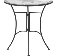 Halbrundes Mosaik Gartentisch mit Metallgestell