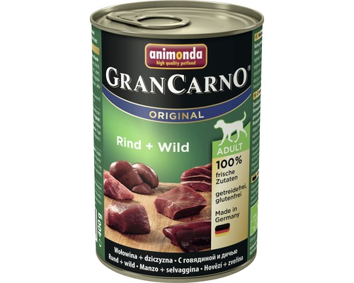 Hundefutter nass animonda Gran Carno Rind & Wild 400 g