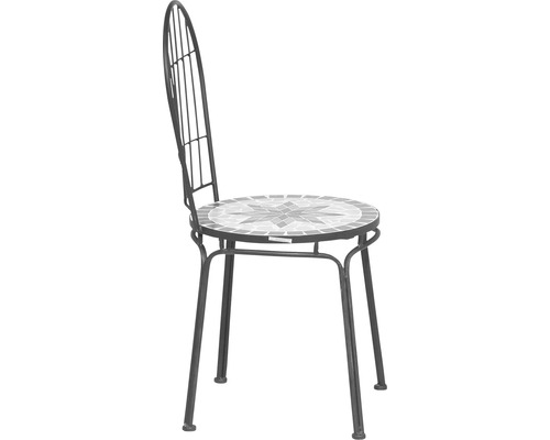 Gartenstuhl mit Mosaiksitzfläche und Metallgestell