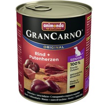 Hundefutter nass Animonda Gran Carno Original Senior Rind und Putenherzen 6x800 g