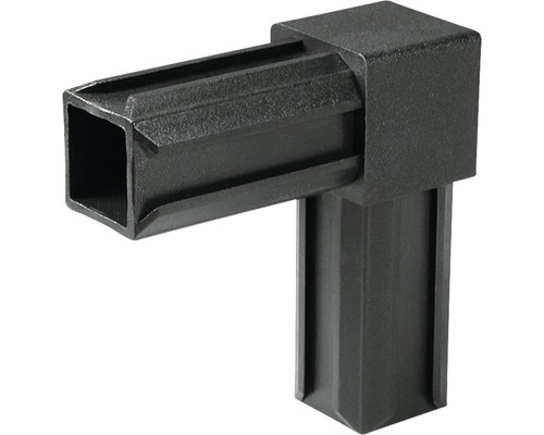XD-Rohrverbinder 90° für Vierkantrohre 20x20x1,5 mm Kunststoff schwarz