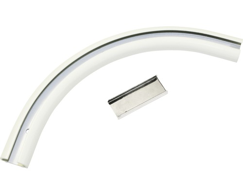 Gebogene Gardinenschiene mit Befestigungsmaterial