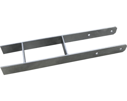 Metallpfostenträger mit zwei Laschen und Löchern für Schrauben