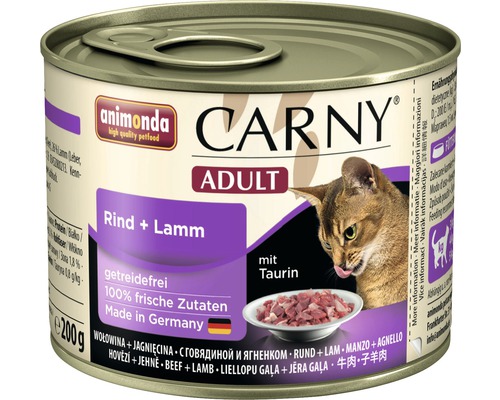 Katzenfutter nass ANIMONDA Carny Adult Rind und Lamm 200 g
