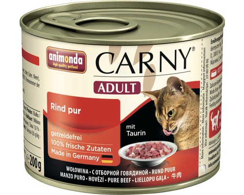 Katzenfutter nass ANIMONDA Carny Adult Rind pur 200 g