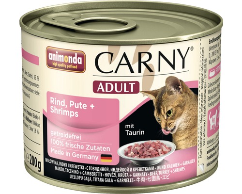 Katzenfutter nass ANIMONDA Carny Adult Rind, Pute und Shrimps 200 g