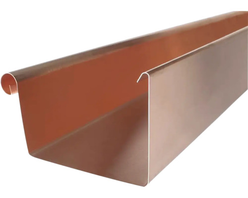 Zambelli Kastenrinne Kupfer eckig NW 70 mm L = 3000 mm Dachrinne aus Metall