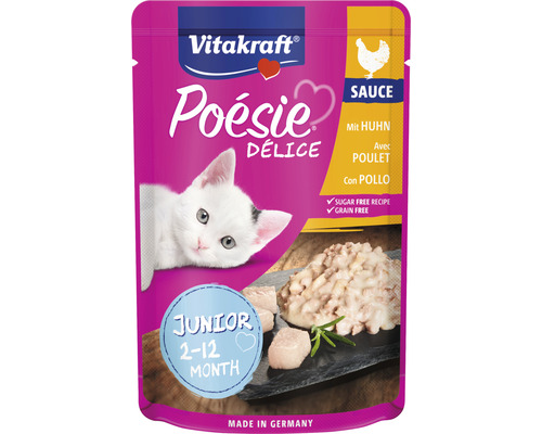 Vitakraft Poésie Délice Junior Katzenfutter mit Huhn im Frischebeutel