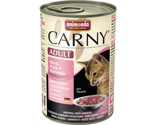 Katzenfutter nass ANIMONDA Carny Adult Rind, Pute und Shrimps 400 g