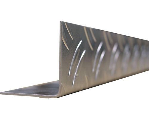 Winkelprofil Aluminium silber 23,5 x 23,5 , 2 m Winkelprofil aus Metall mit Riffelblechmuster