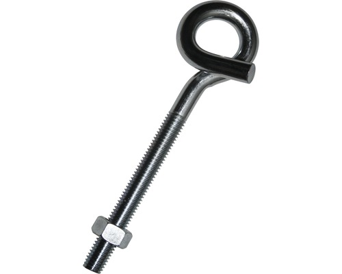 Deckenhaken gewundene Ausführung mit Mutter, 12 x 160 mm, 5 Stück Ösenschraube mit Mutter für Befestigungsarbeiten
