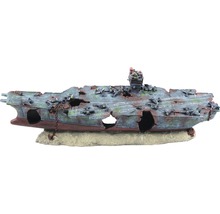 Dekoration für Aquarien: Flugzeugträger-Wrack mit Flugzeugen als Aquarium-Deko