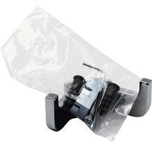 Doppelter Wandhaken mit Befestigungsmaterial in einer Verpackung