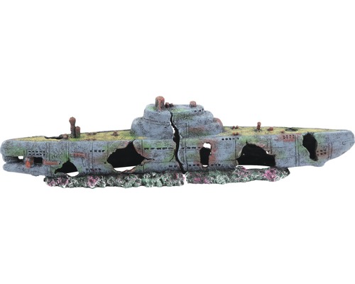 Aquariumdekoration aquatlantis Tankschiff 58x9,5x14,5 cm Dekoration U-Boot Wrack für Aquarien
