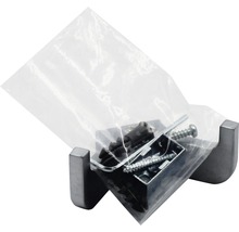 Metallhaken mit Befestigungsmaterial in Plastikverpackung
