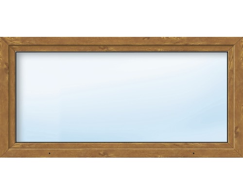 Kunststofffenster ARON Basic weiß/golden oak 1050x550 mm DIN Links
