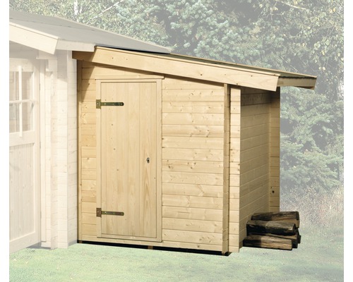 Gartenhaus weka inkl. Fußboden Unterkonstruktion 150 x 250 cm Holzschuppen mit Tür zur Lagerung von Brennholz im Garten